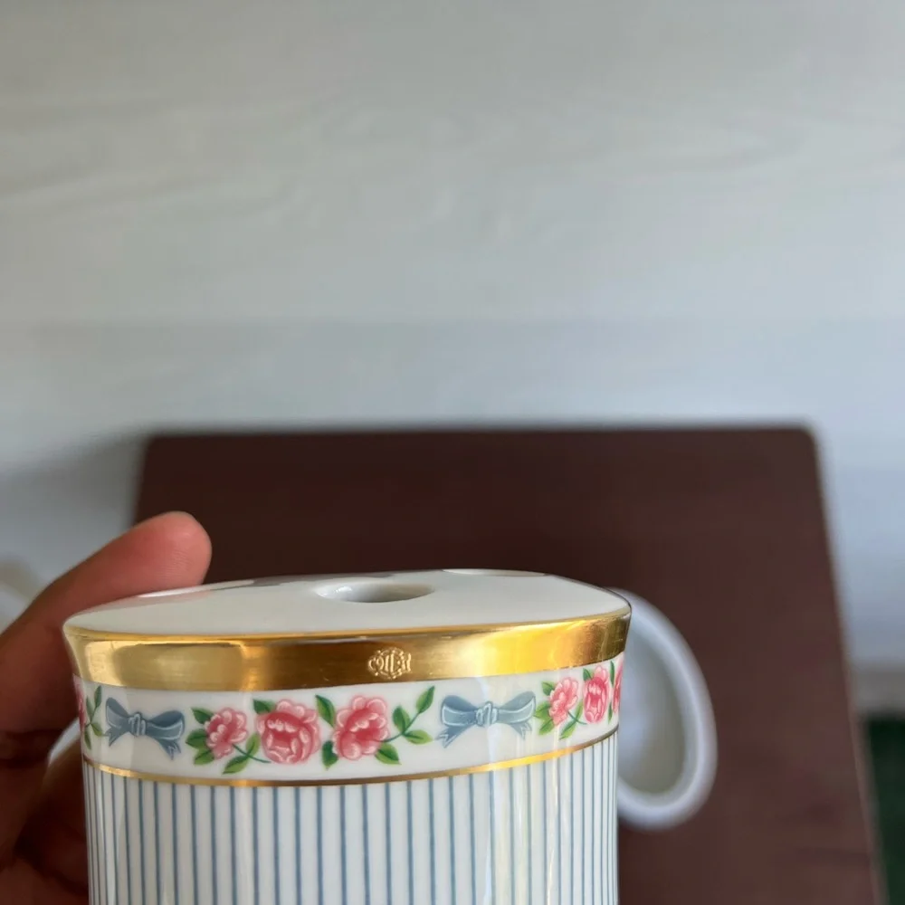 Christian dior fine china Rare Dior Rose Japan Set Of 2 Pieces